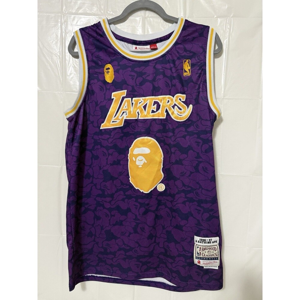 BAPE x Mitchell & Ness Los Angeles Lakers #93 Purple Camo Jersey Adult L